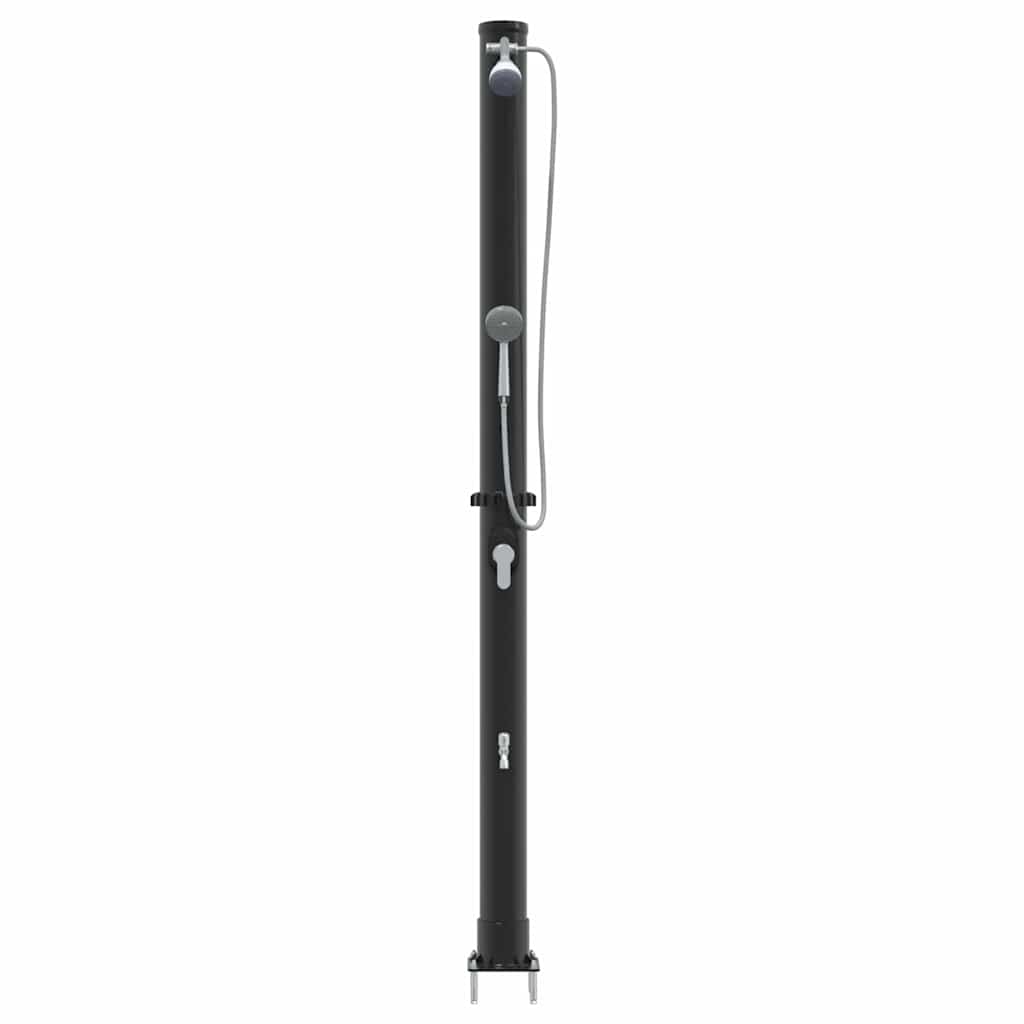 Chuveiro Solar para Exterior Preto 217 cm PVC e alumínio
