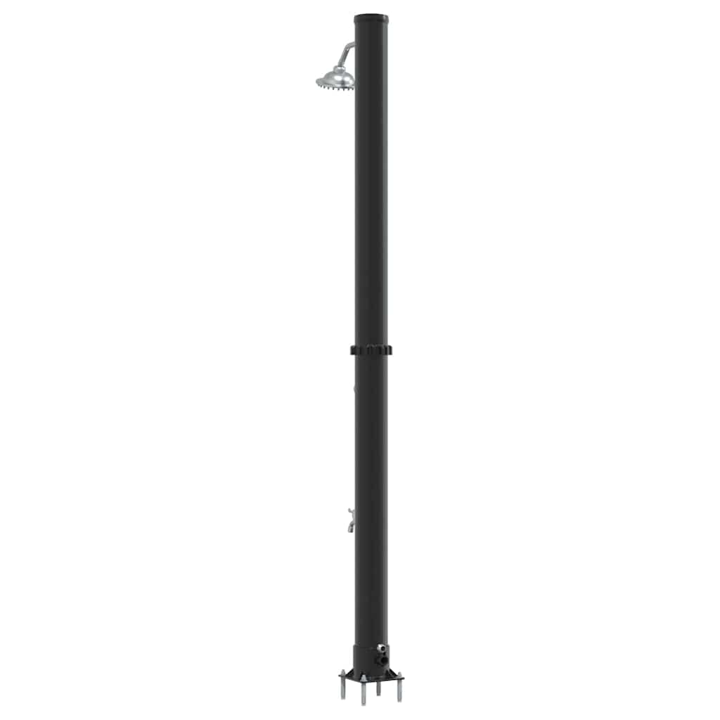 Chuveiro Solar para Exterior Preto 217 cm PVC e alumínio