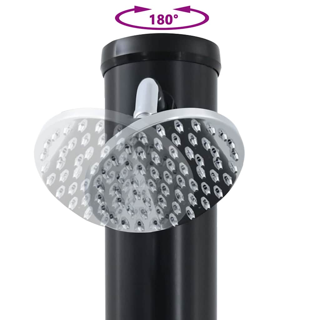 Chuveiro Solar para Exterior Preto 217 cm PVC e alumínio