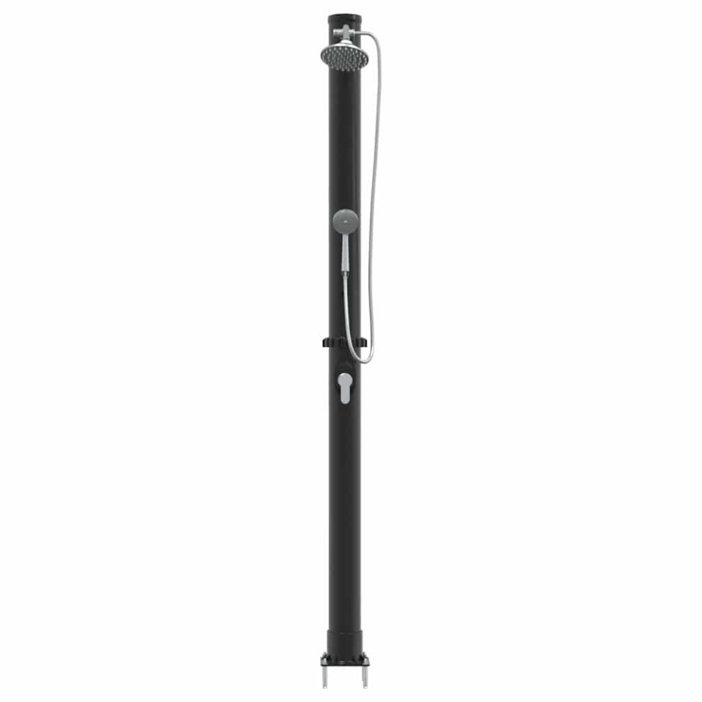 Chuveiro Solar para Exterior Preto 217 cm PVC e alumínio