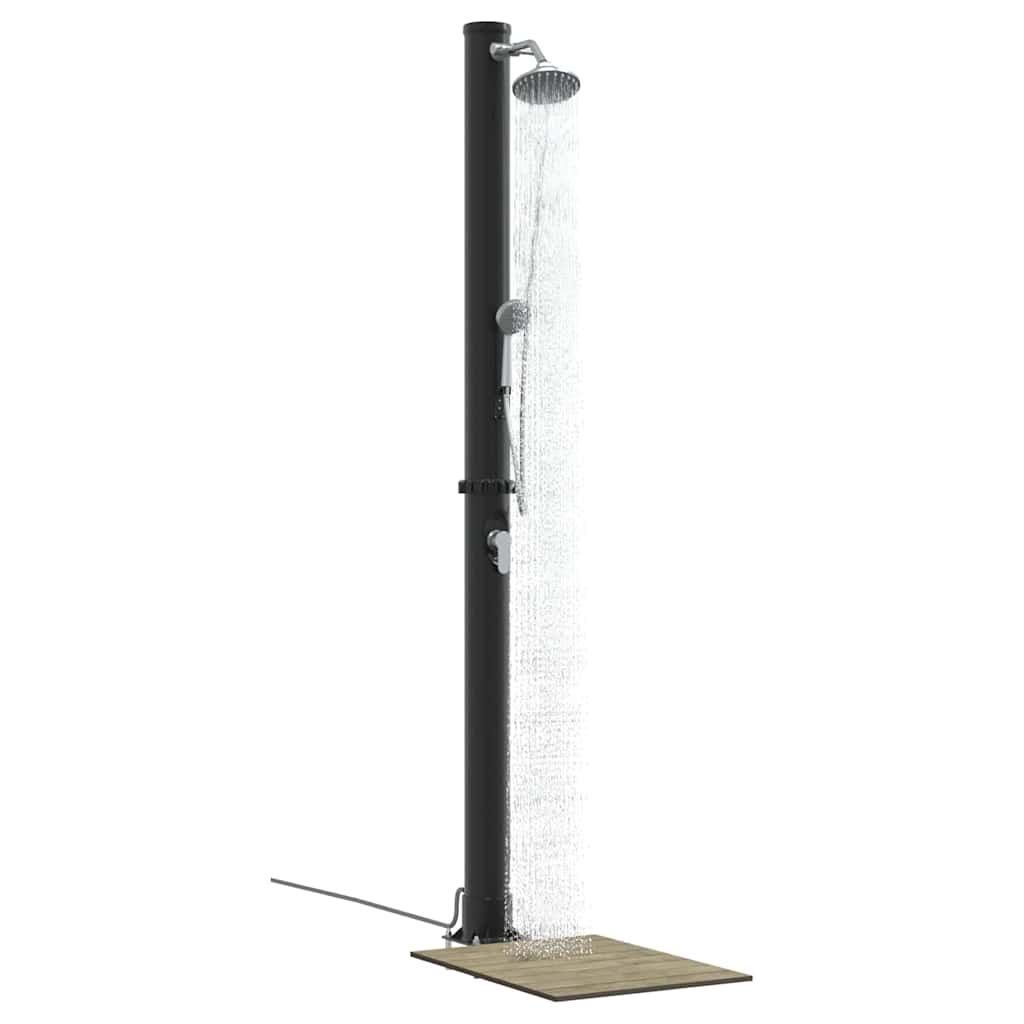 Chuveiro Solar para Exterior Preto 217 cm PVC e alumínio