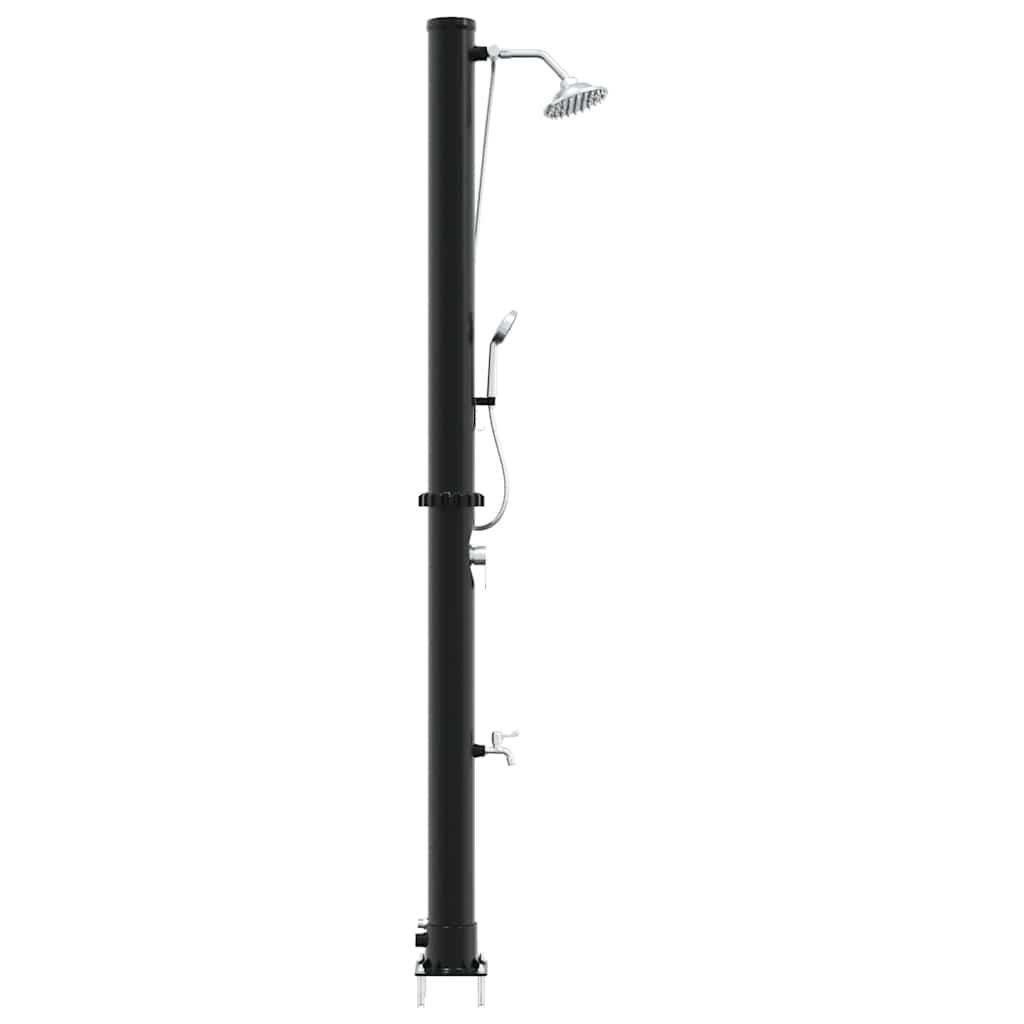 Chuveiro Solar para Exterior Preto 217 cm PVC e alumínio