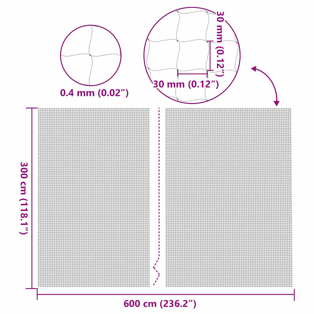 Rede para gatos transparente 6x3 m Nylon