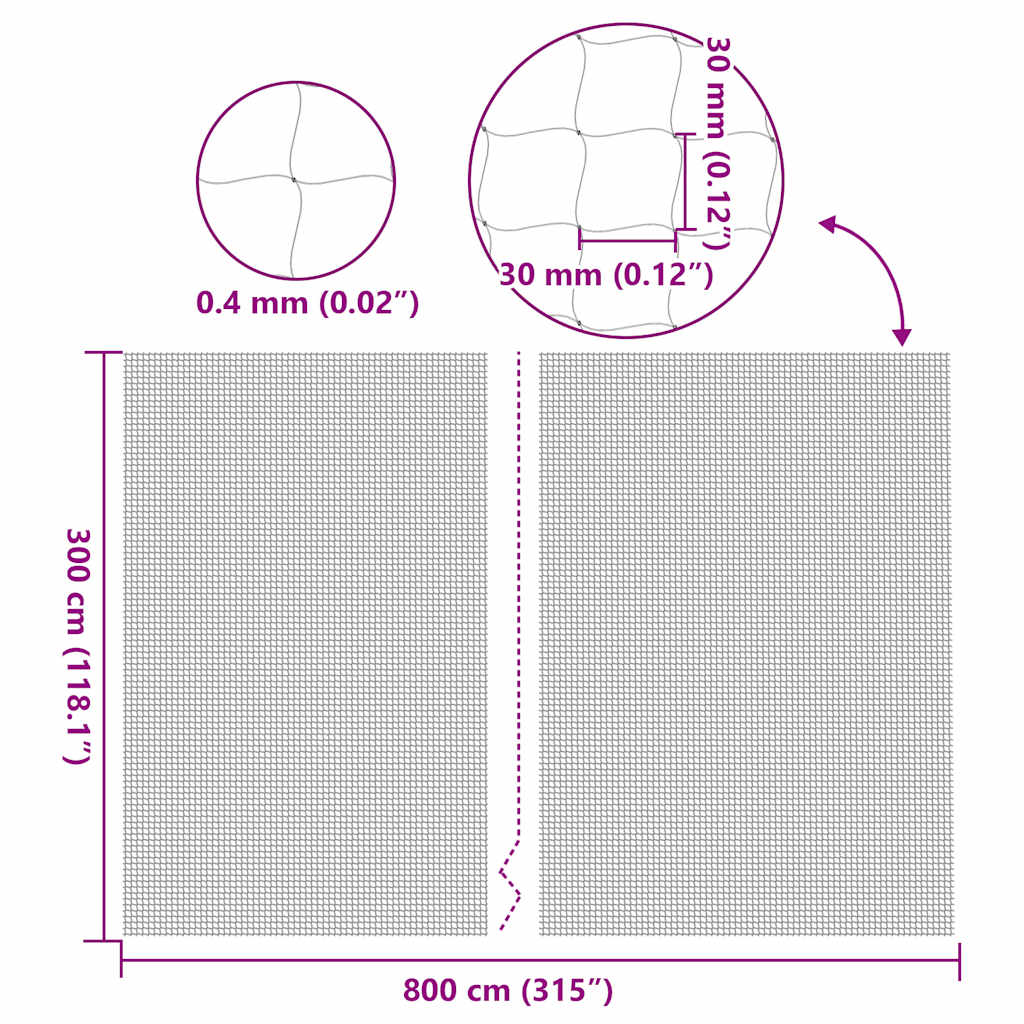 Rede para gatos transparente 8x3 m Nylon