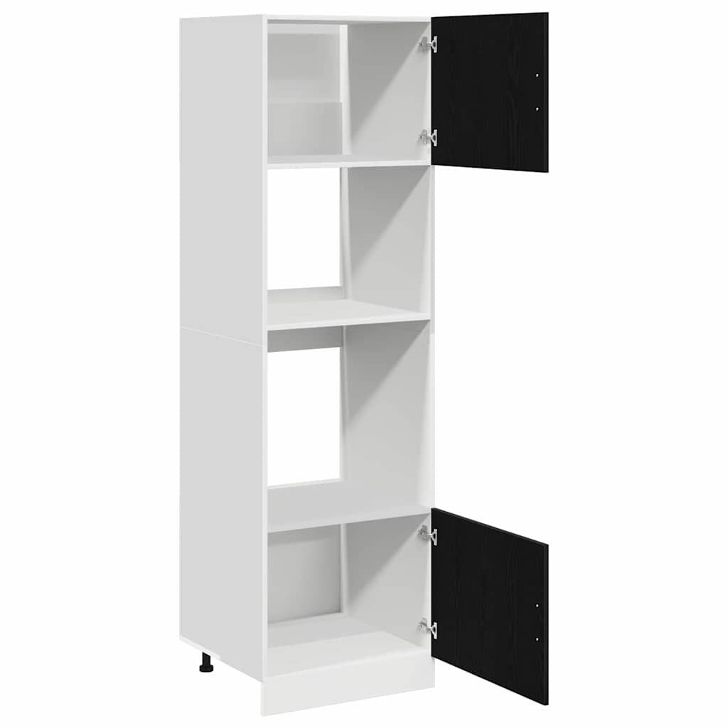 Armário para Micro-ondas Riga Carvalho preto 60 x 57 x 207 cm