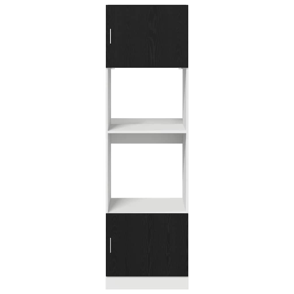 Armário para Micro-ondas Riga Carvalho preto 60 x 57 x 207 cm