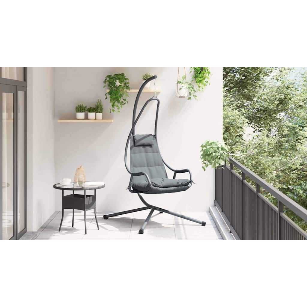 Cadeira suspensa tipo ovo Antracite 94 x 107 x 196.5 cm Aço