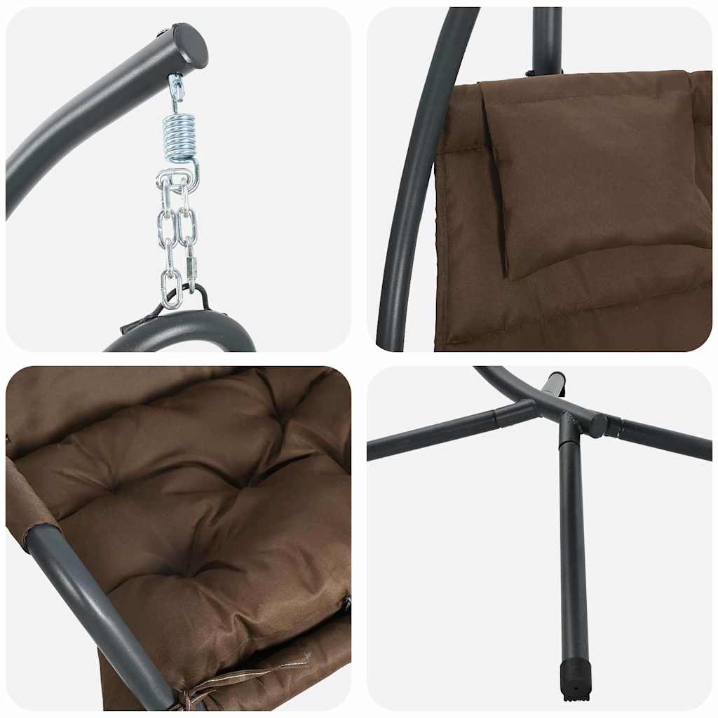 Cadeira suspensa tipo ovo Manual café 94 x 107 x 196.5 cm Aço