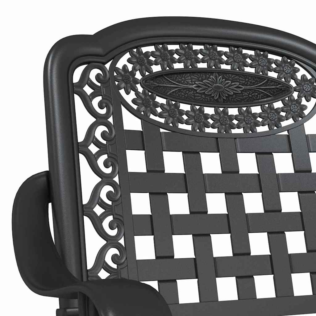 Cadeira de Jardim 2 pcs Preto 55 x 56.5 x 91cm Alumínio