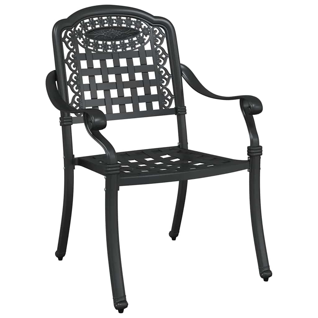 Cadeira de Jardim 2 pcs Preto 55 x 56.5 x 91cm Alumínio