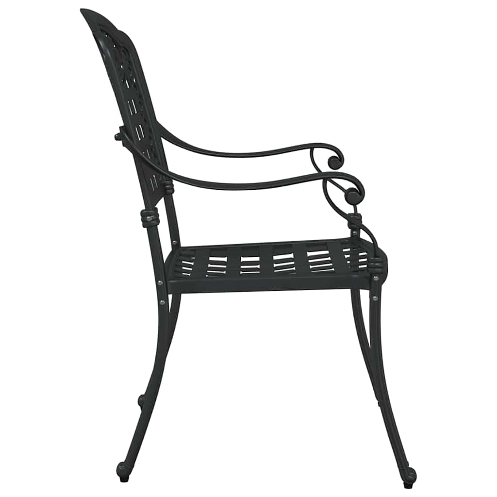 Cadeira de Jardim 2 pcs Preto 55 x 56.5 x 91cm Alumínio