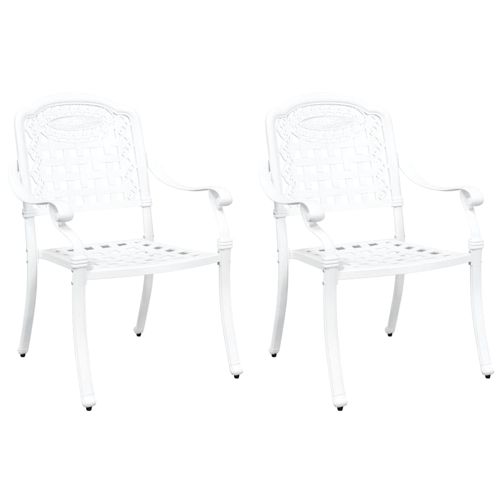 Cadeira de Jardim 2 pcs Branco 55 x 56.5 x 91cm Alumínio
