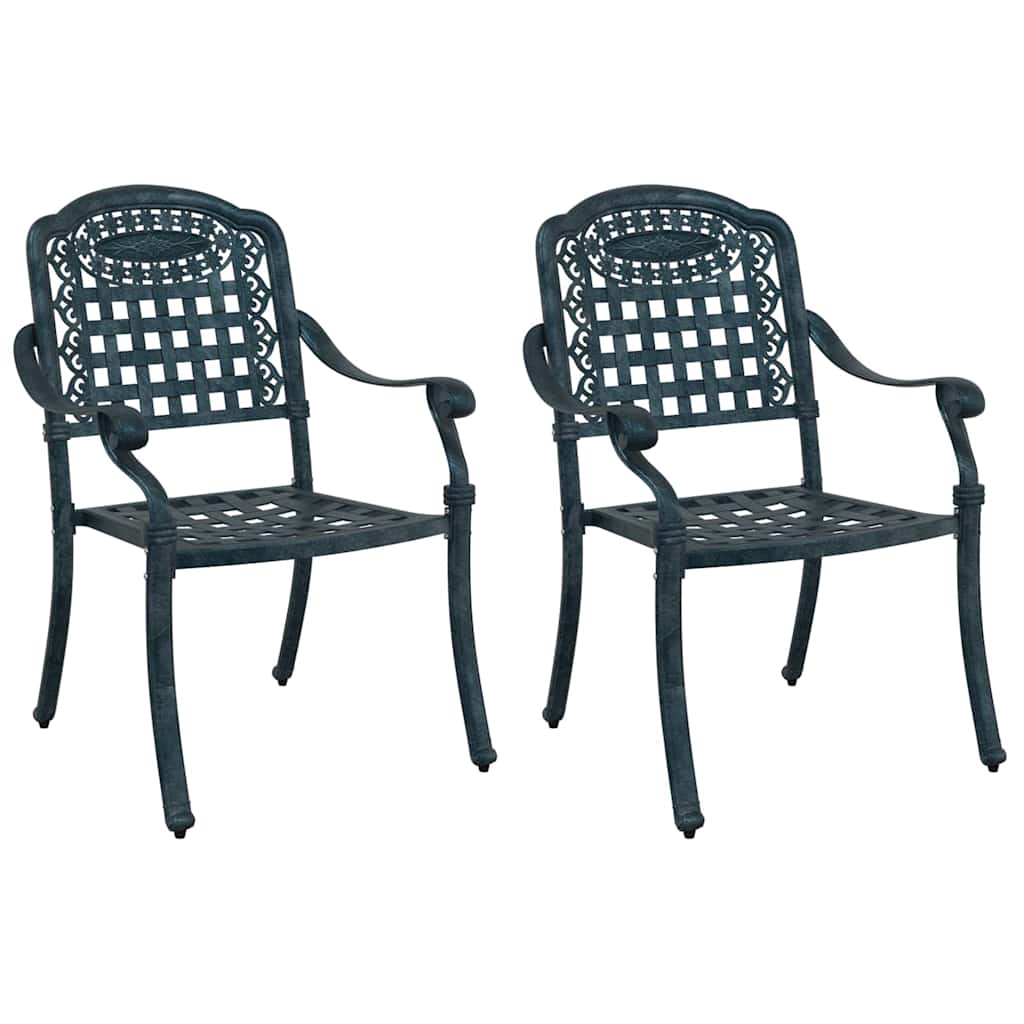 Cadeira de Jardim 2 pcs Verde 55 x 56.5 x 91cm Alumínio