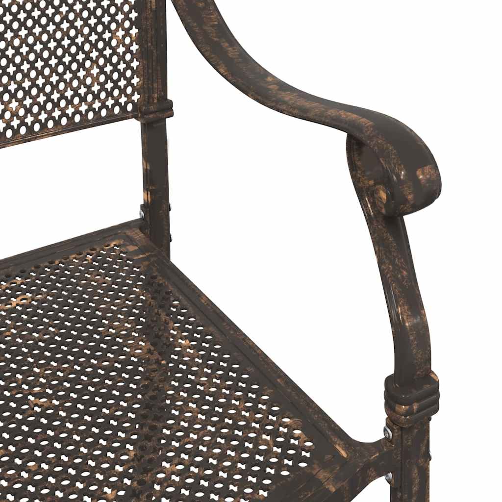 Cadeira de Jardim 2 pcs Bronze 55 x 56.5 x 91cm Alumínio