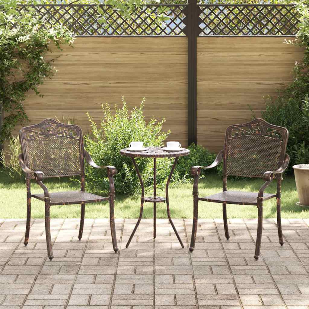 Cadeira de Jardim 2 pcs Bronze 55 x 56.5 x 91cm Alumínio