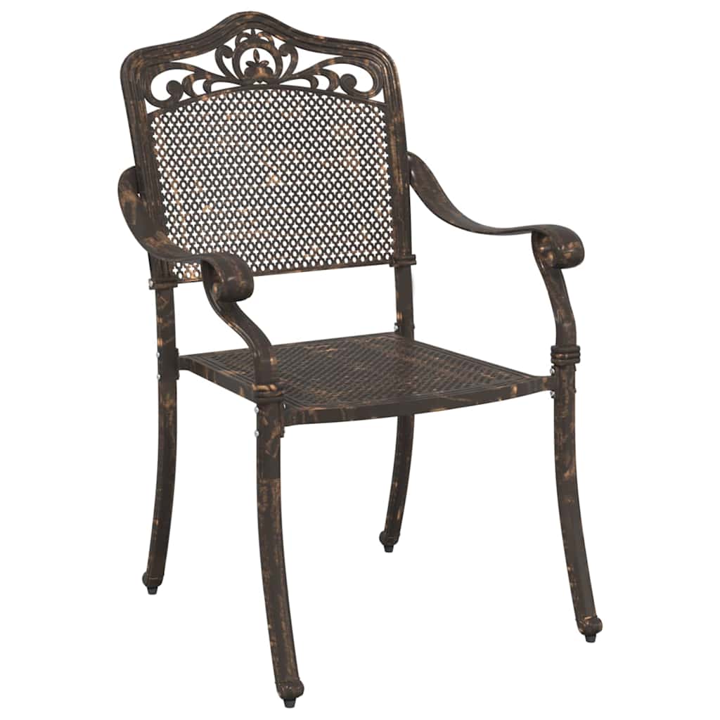 Cadeira de Jardim 2 pcs Bronze 55 x 56.5 x 91cm Alumínio