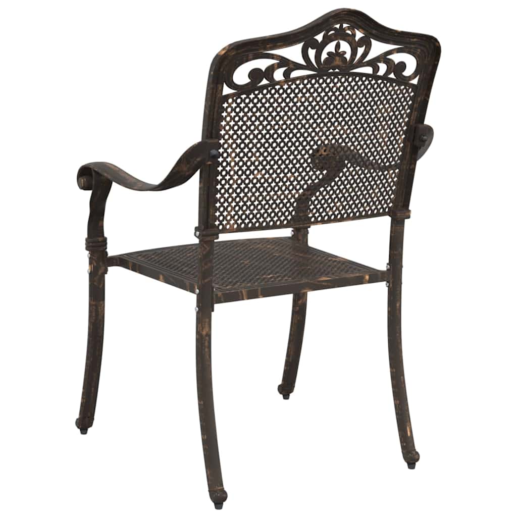 Cadeira de Jardim 2 pcs Bronze 55 x 56.5 x 91cm Alumínio