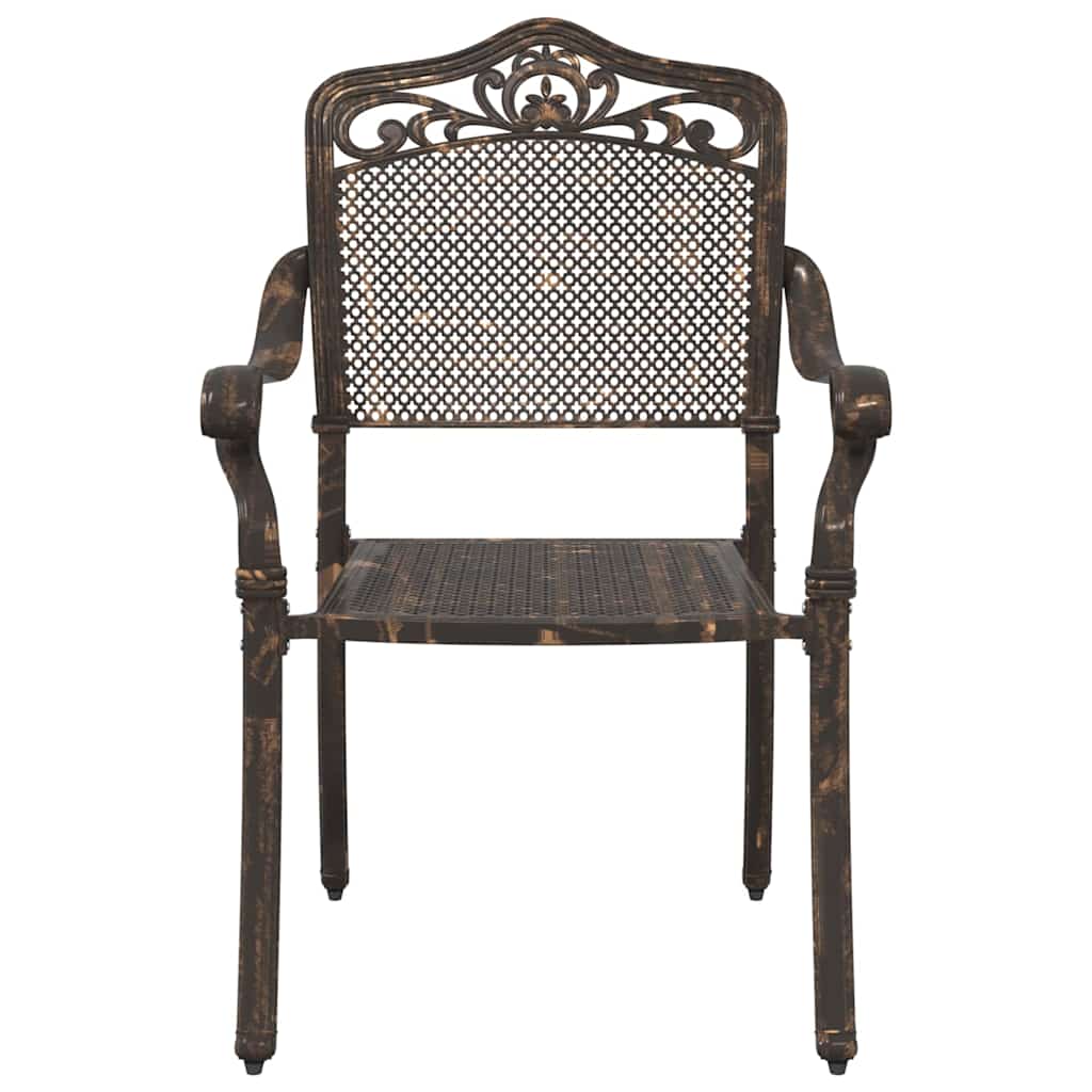 Cadeira de Jardim 2 pcs Bronze 55 x 56.5 x 91cm Alumínio