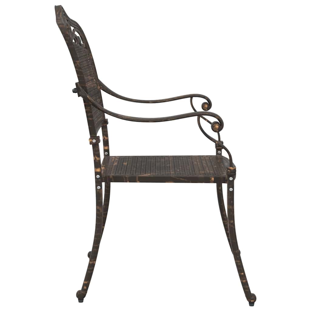 Cadeira de Jardim 2 pcs Bronze 55 x 56.5 x 91cm Alumínio