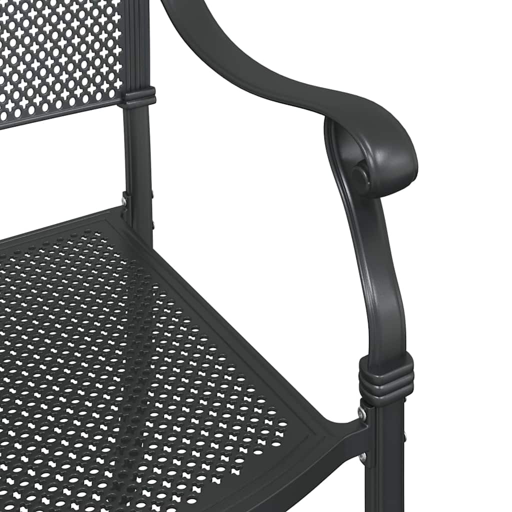 Cadeira de Jardim 2 pcs Preto 55 x 56.5 x 91cm Alumínio