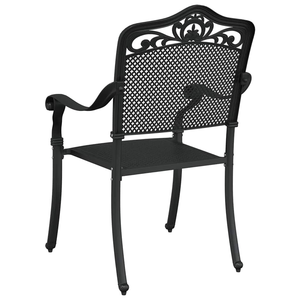 Cadeira de Jardim 2 pcs Preto 55 x 56.5 x 91cm Alumínio