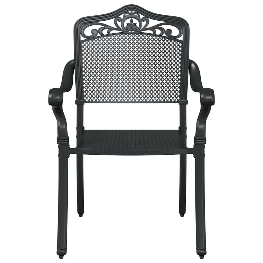 Cadeira de Jardim 2 pcs Preto 55 x 56.5 x 91cm Alumínio