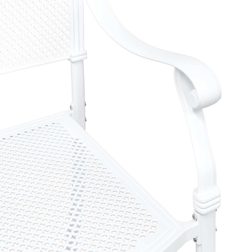 Cadeira de Jardim 2 pcs Branco 55 x 56.5 x 91cm Alumínio