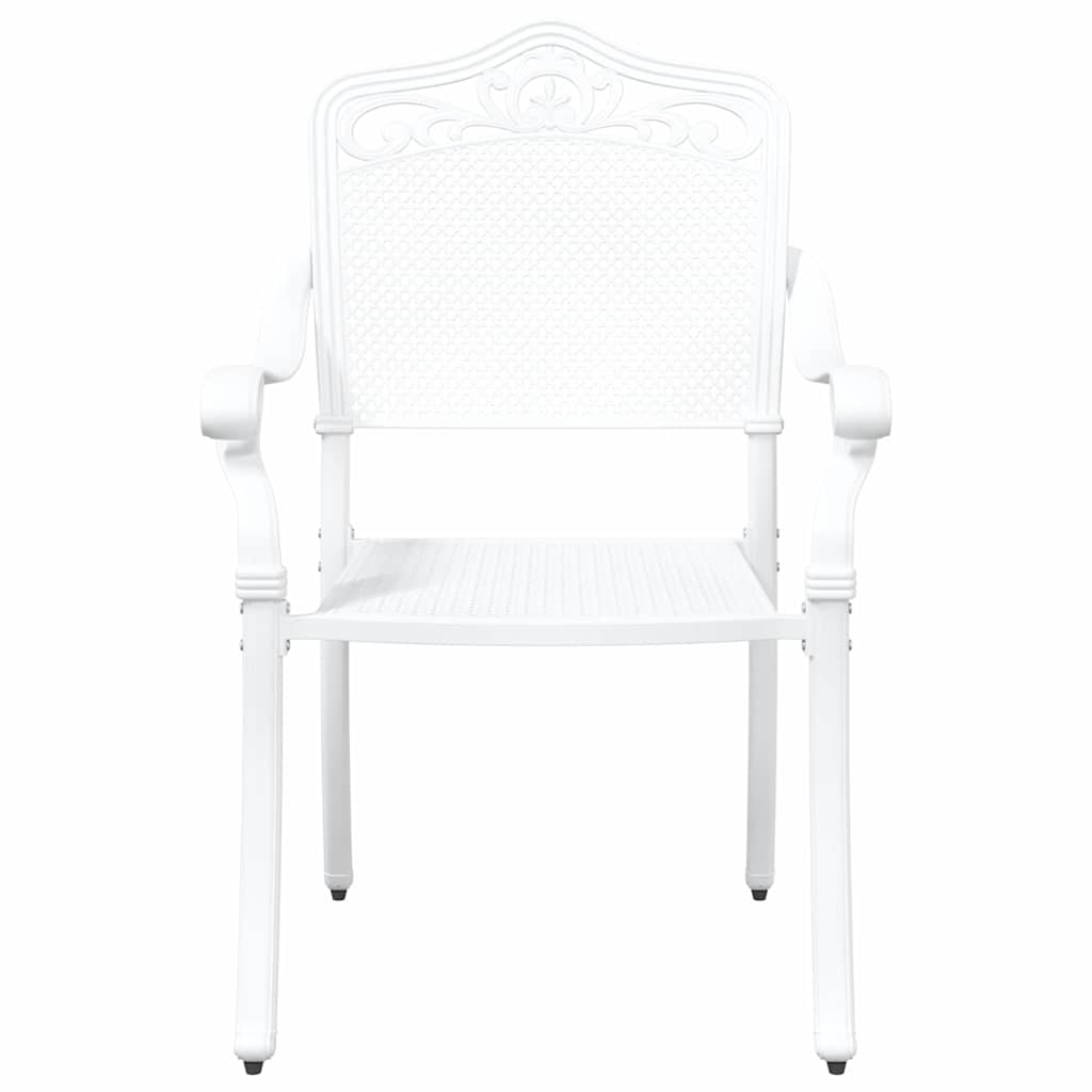 Cadeira de Jardim 2 pcs Branco 55 x 56.5 x 91cm Alumínio