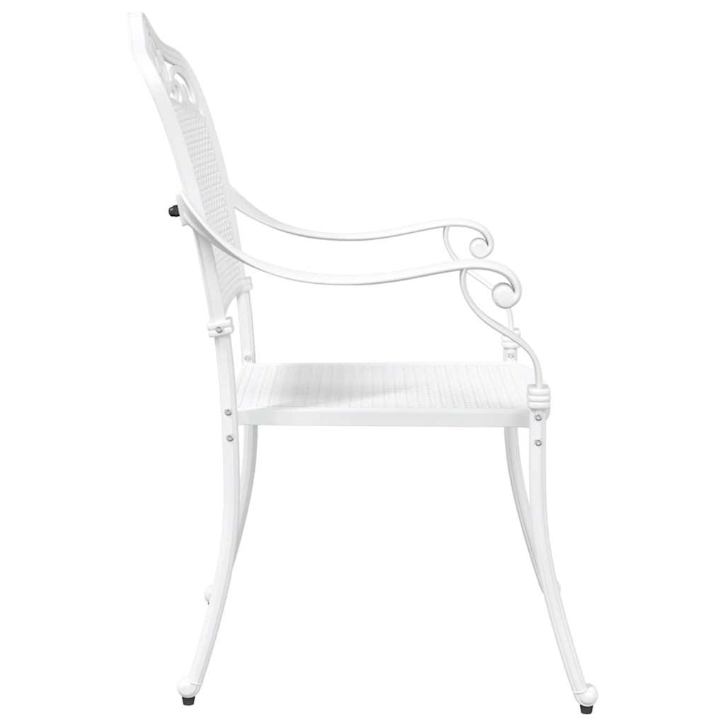 Cadeira de Jardim 2 pcs Branco 55 x 56.5 x 91cm Alumínio
