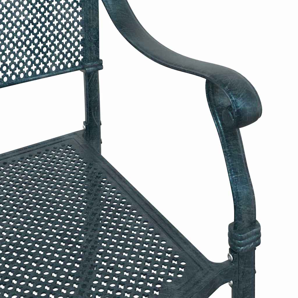 Cadeira de Jardim 2 pcs Verde 55 x 56.5 x 91cm Alumínio