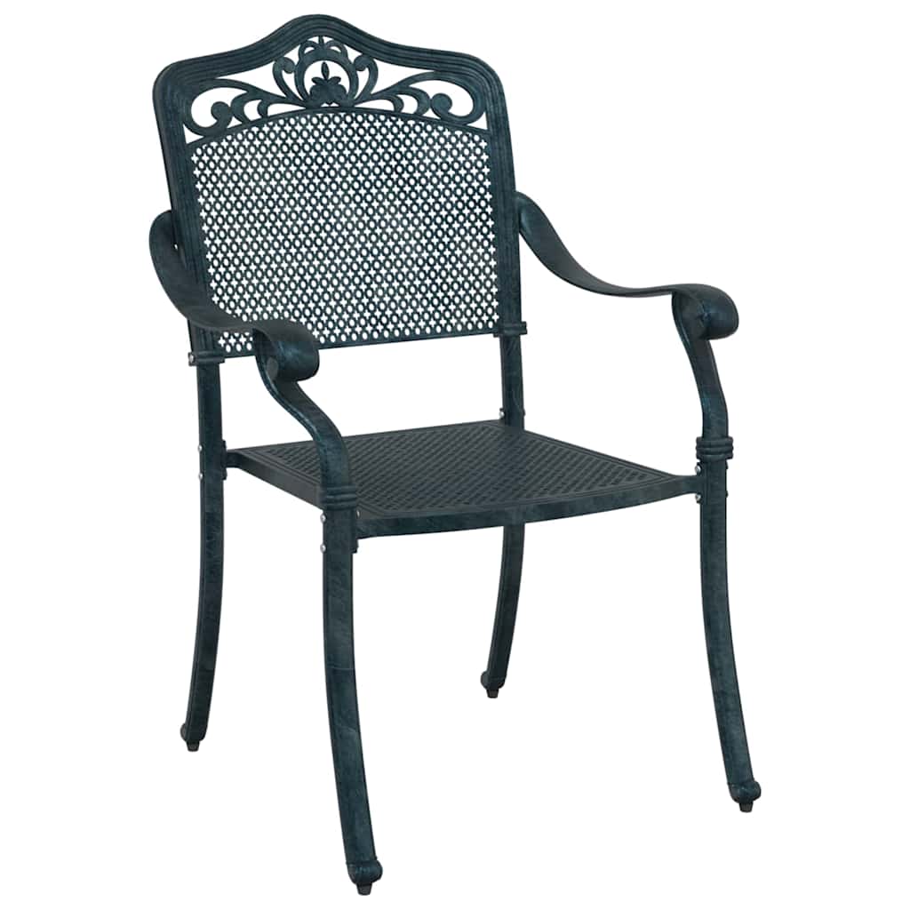 Cadeira de Jardim 2 pcs Verde 55 x 56.5 x 91cm Alumínio