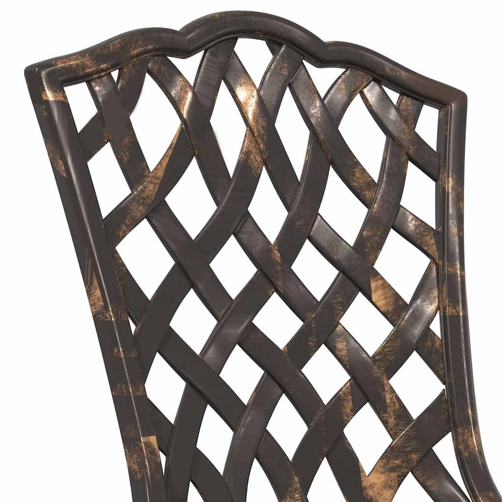 Cadeira de Jardim 2 pcs Bronze 55 x 56.5 x 91cm Alumínio