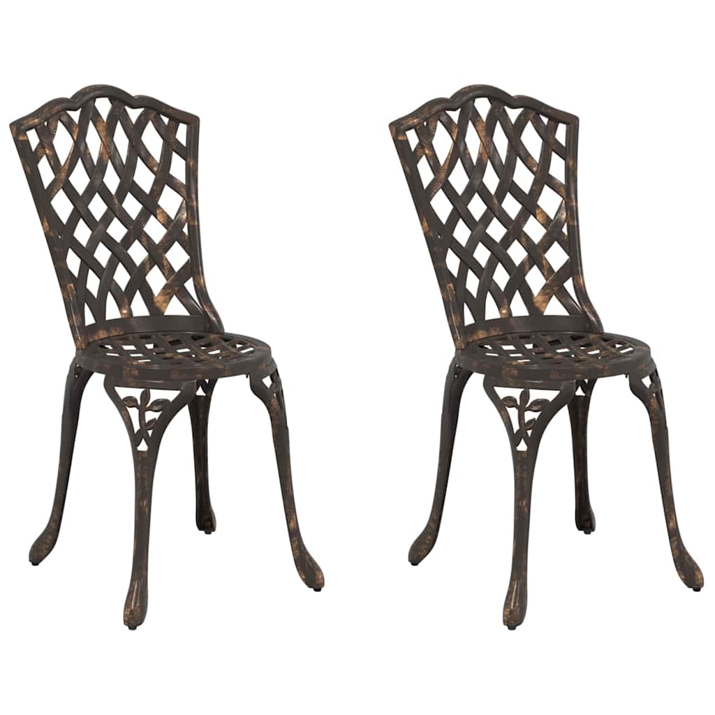 Cadeira de Jardim 2 pcs Bronze 55 x 56.5 x 91cm Alumínio