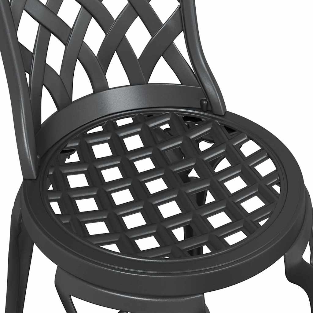 Cadeira de Jardim 2 pcs Preto 55 x 56.5 x 91cm Alumínio