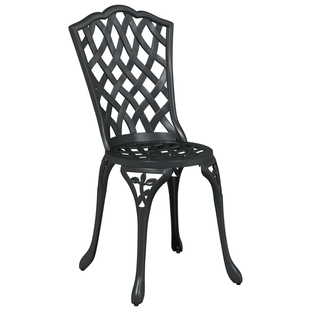 Cadeira de Jardim 2 pcs Preto 55 x 56.5 x 91cm Alumínio