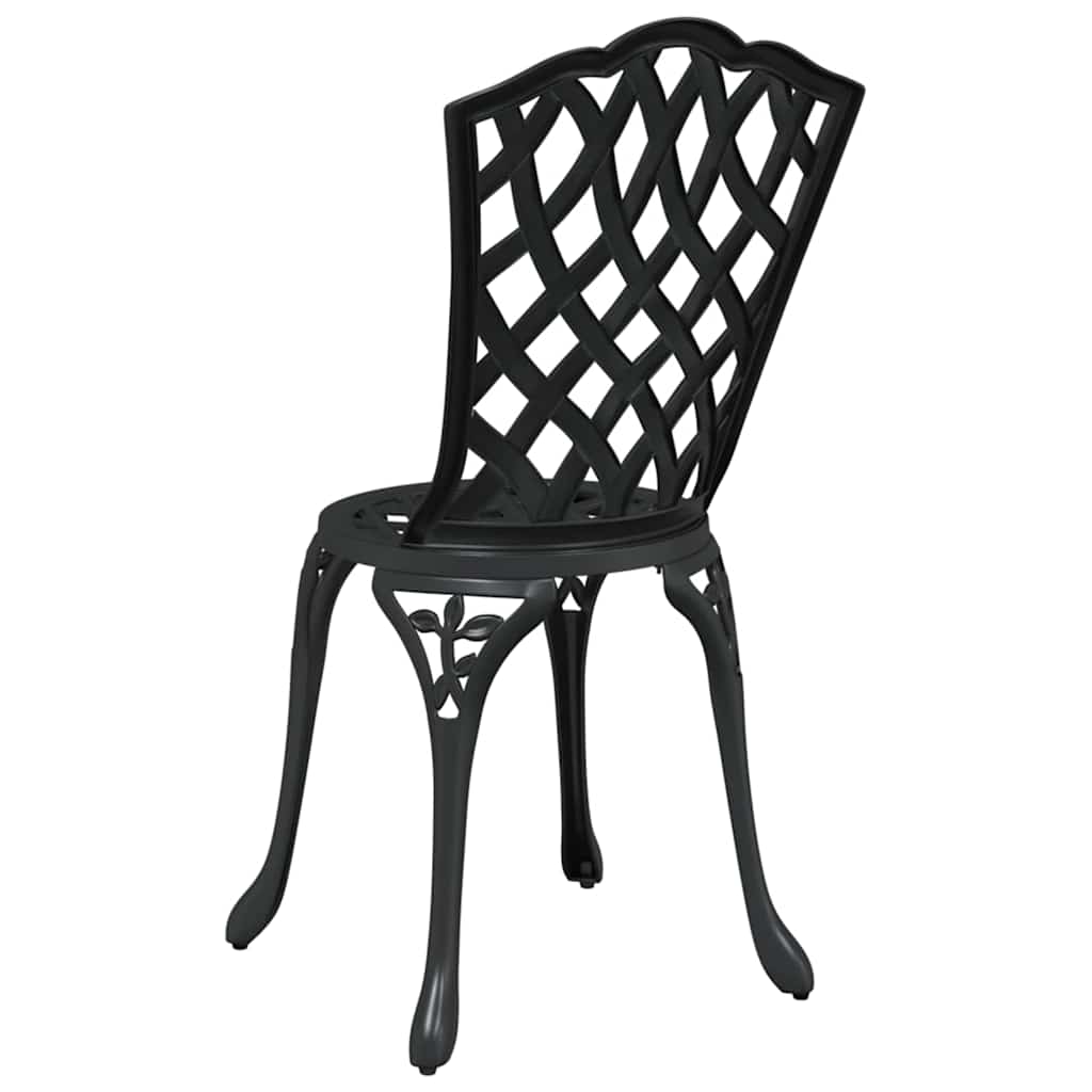 Cadeira de Jardim 2 pcs Preto 55 x 56.5 x 91cm Alumínio