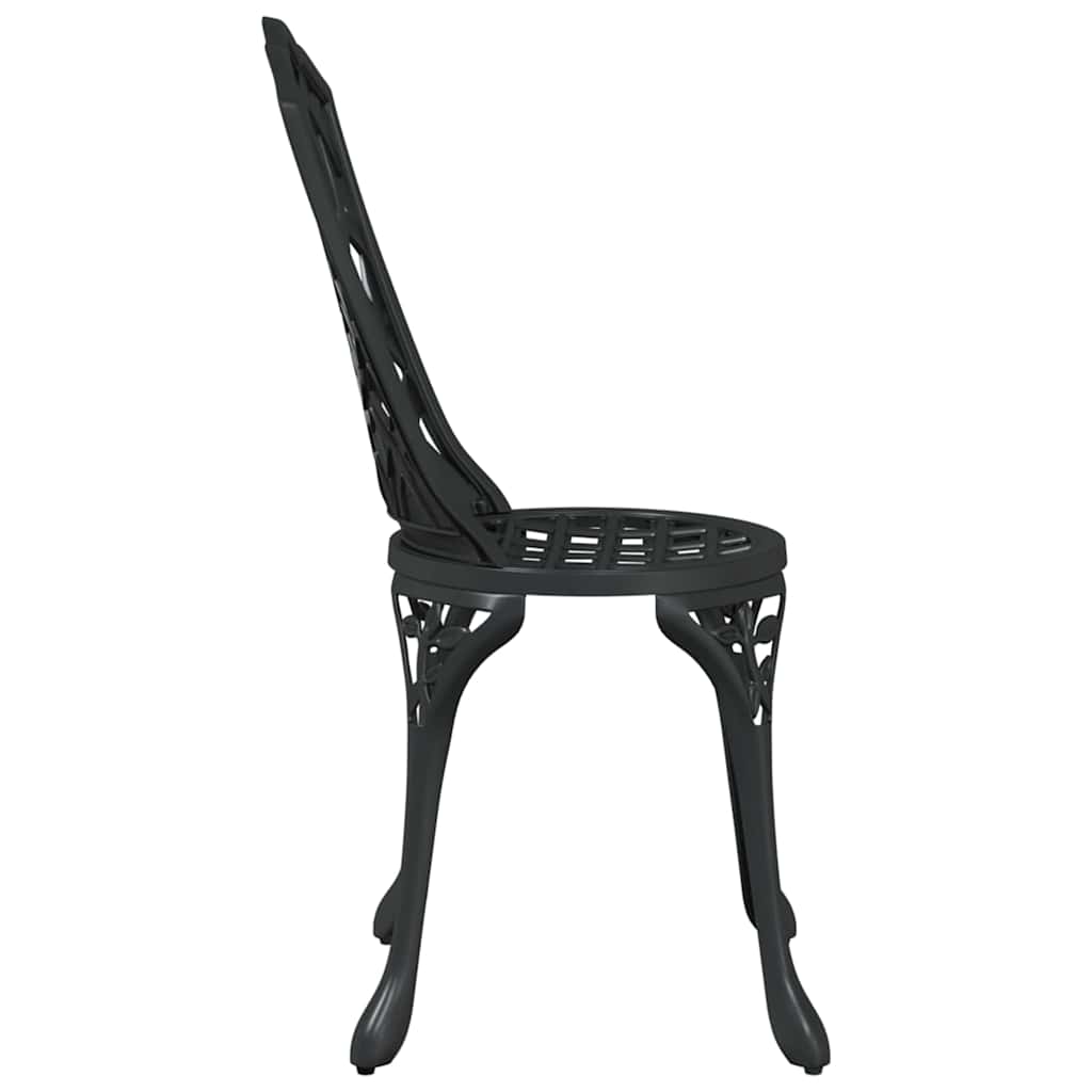 Cadeira de Jardim 2 pcs Preto 55 x 56.5 x 91cm Alumínio