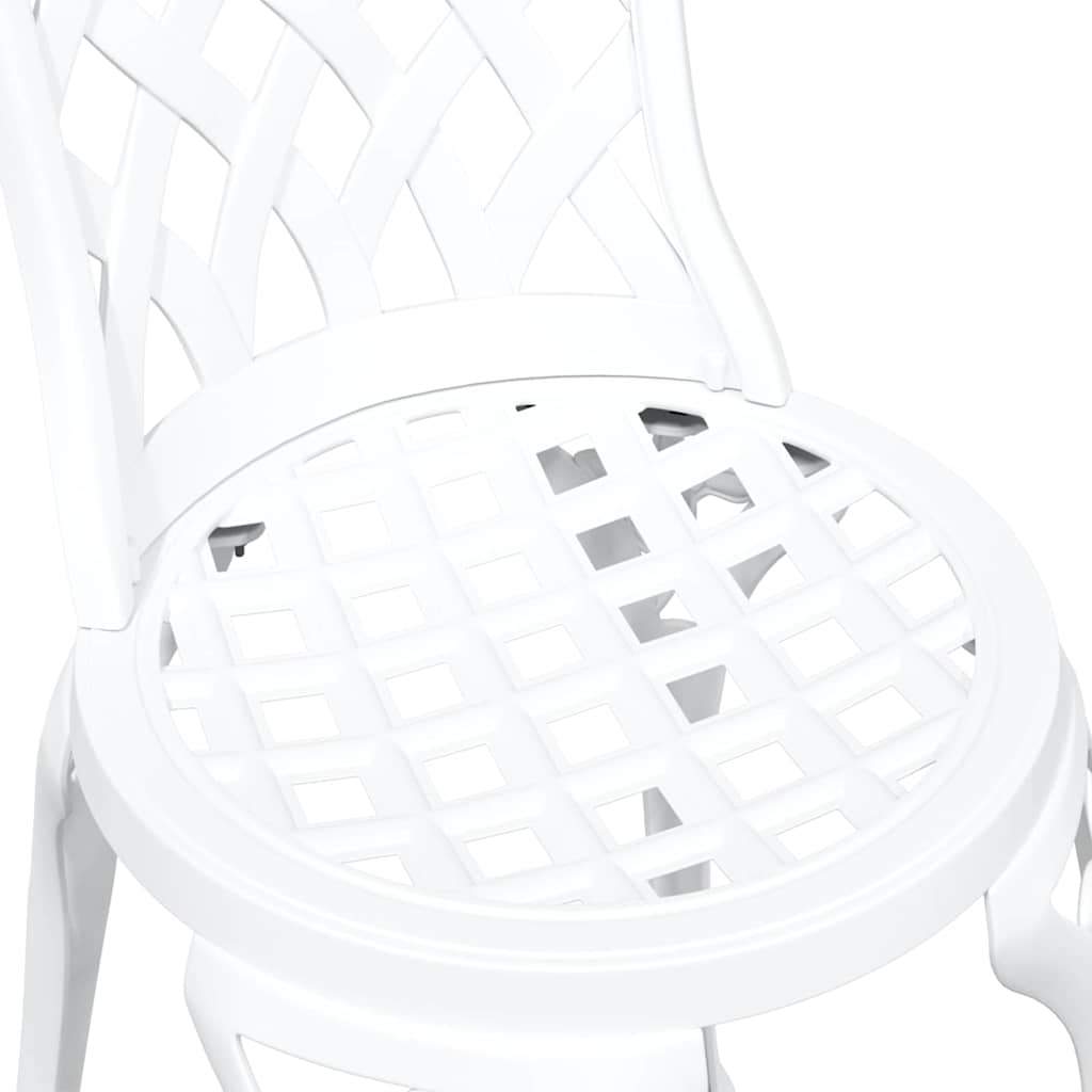 Cadeira de Jardim 2 pcs Branco 55 x 56.5 x 91cm Alumínio