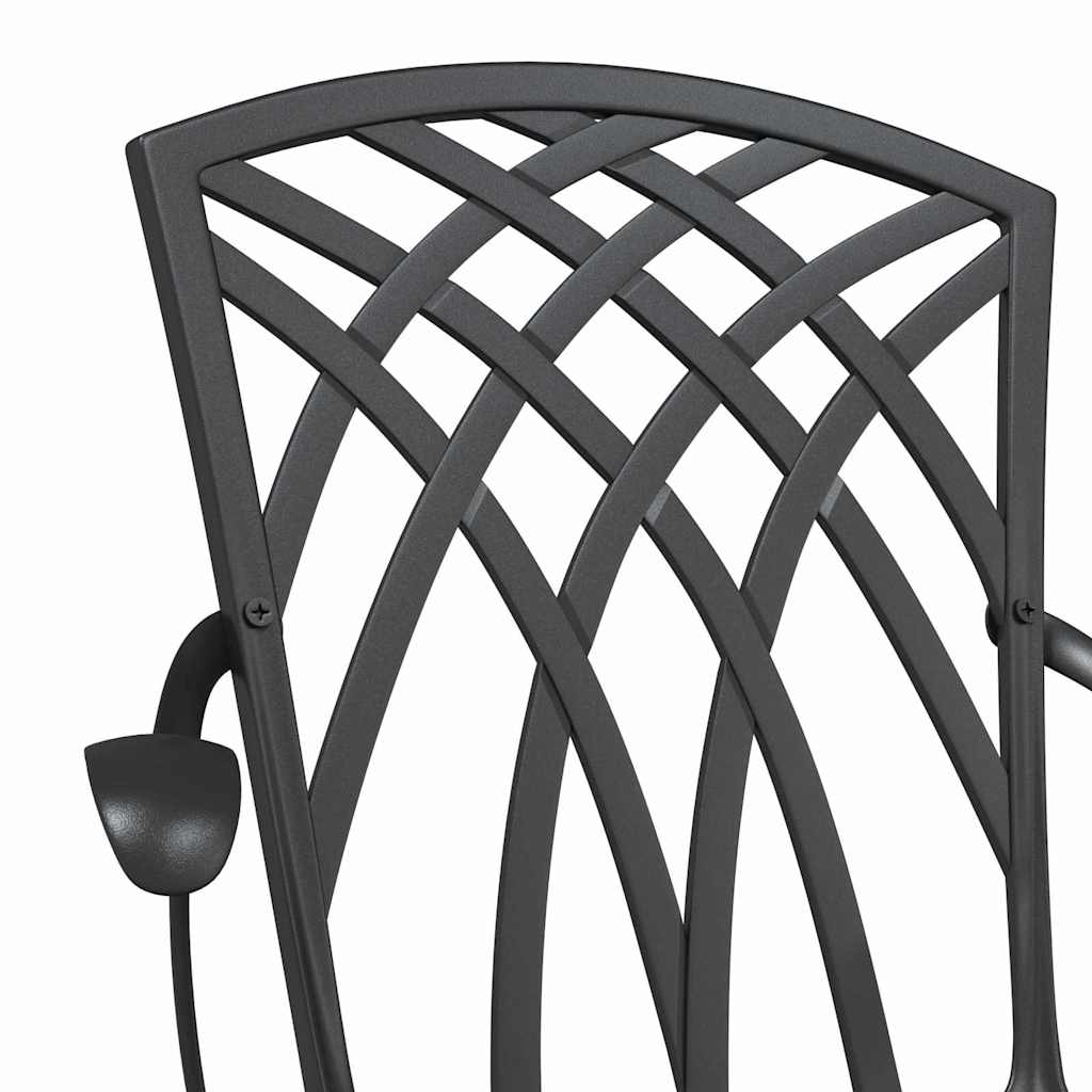 Cadeira de Jardim 2 pcs Preto 55 x 56.5 x 91cm Alumínio