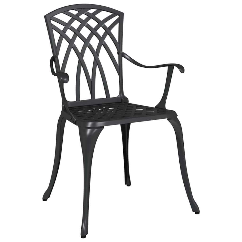 Cadeira de Jardim 2 pcs Preto 55 x 56.5 x 91cm Alumínio