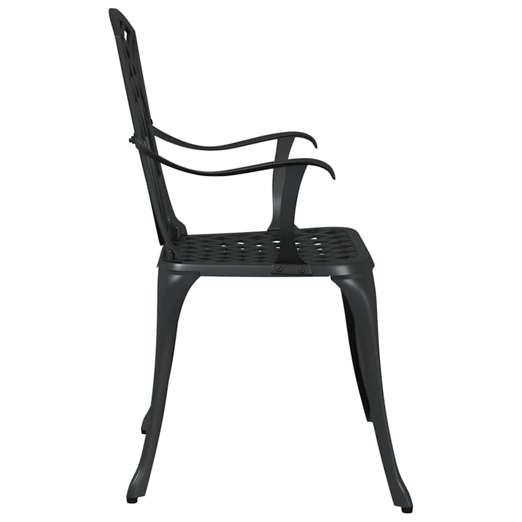 Cadeira de Jardim 2 pcs Preto 55 x 56.5 x 91cm Alumínio
