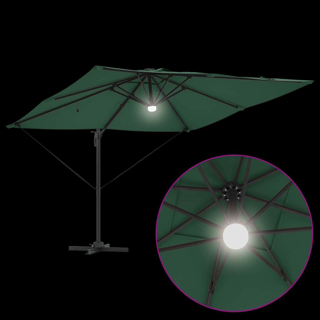 Parasol Roma Verde 286 x 284 x 270 cm Alumínio e Poliéster