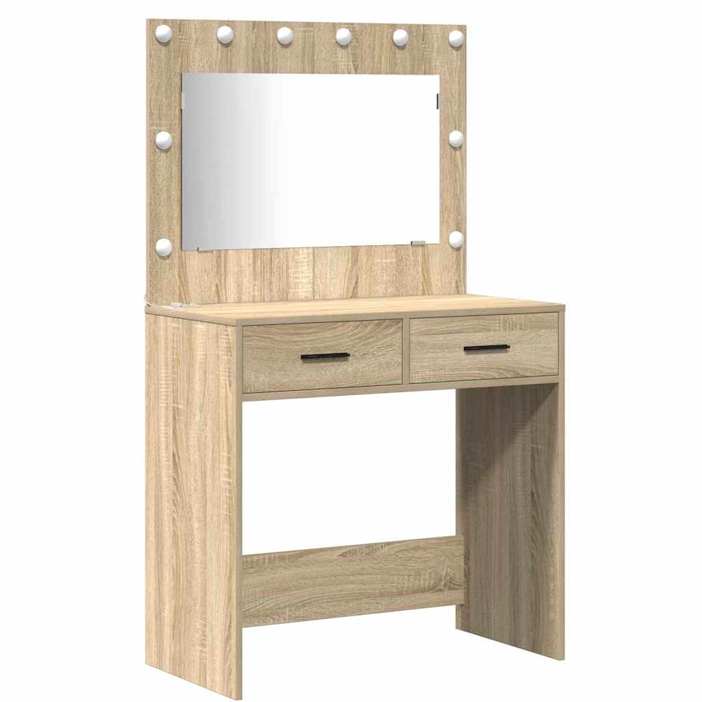 Mesa de vestir com gaveta 2 pcs Castanho 78.5 x 41 x 135 cm