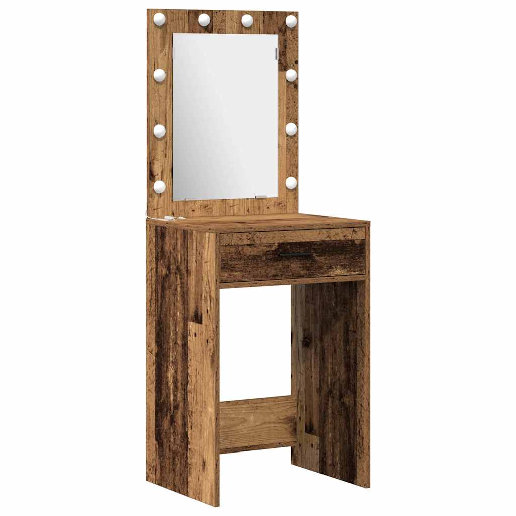 Conjunto de Mesa de Vestir com gaveta 3 pcs Madeira antiga
