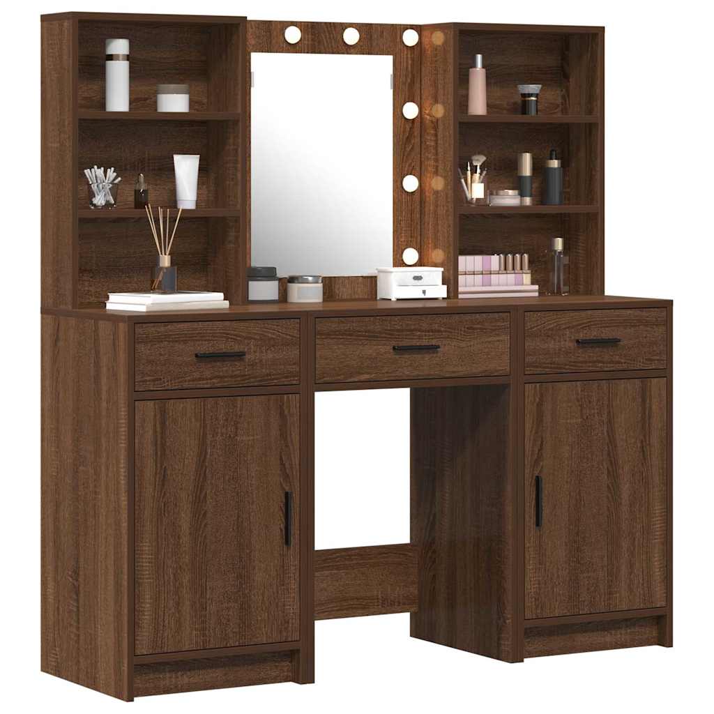 Conjunto de Mesa de Vestir com gaveta 3 pcs Madeira antiga