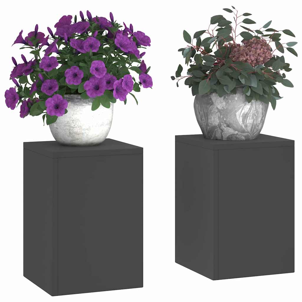 Suportes para plantas 2 pcs Preto 24 x 24 x 35 cm Aço