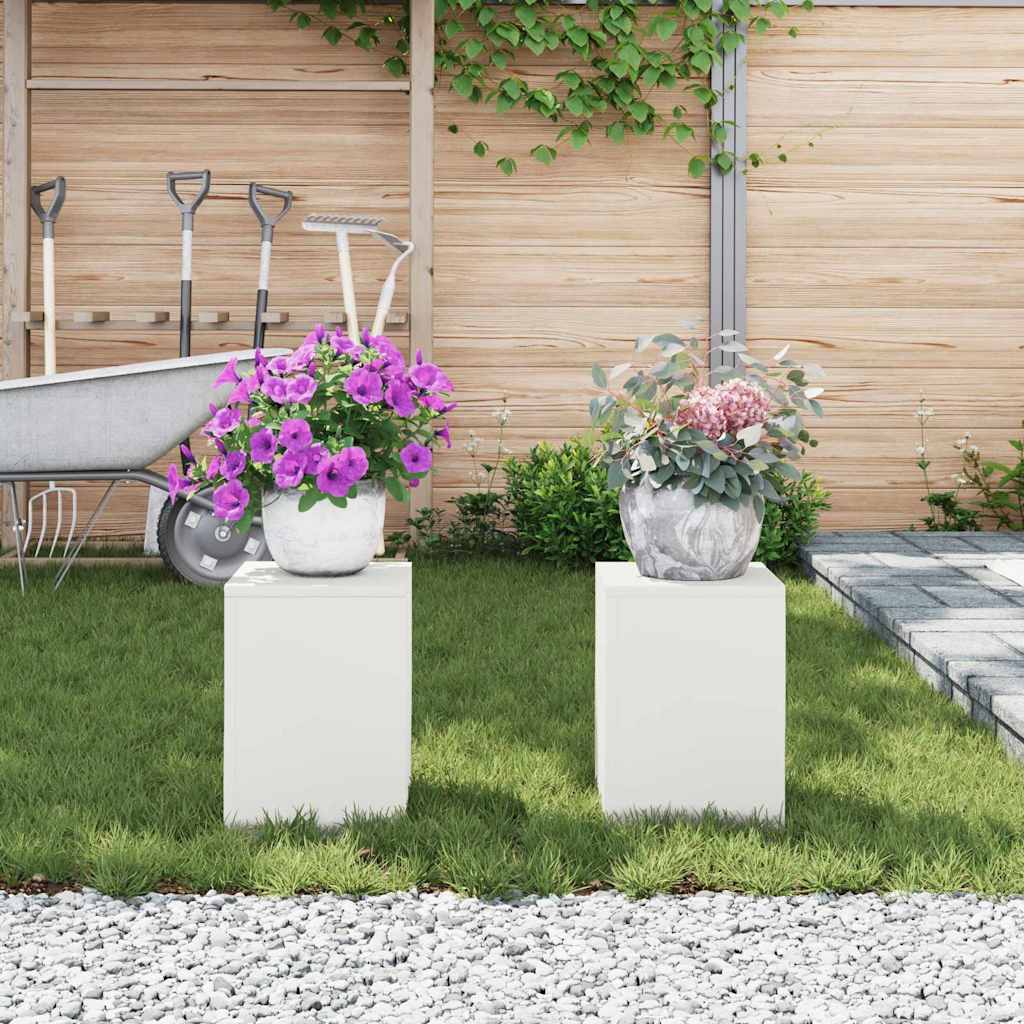 Suportes para plantas 2 pcs Branco 24 x 24 x 35 cm Aço