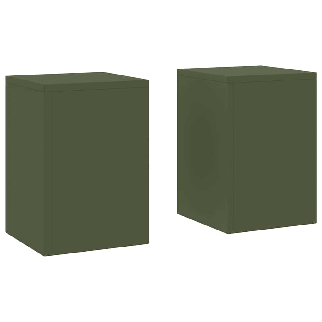 Suportes para plantas 2 pcs Verde-oliva 24 x 24 x 35 cm Aço