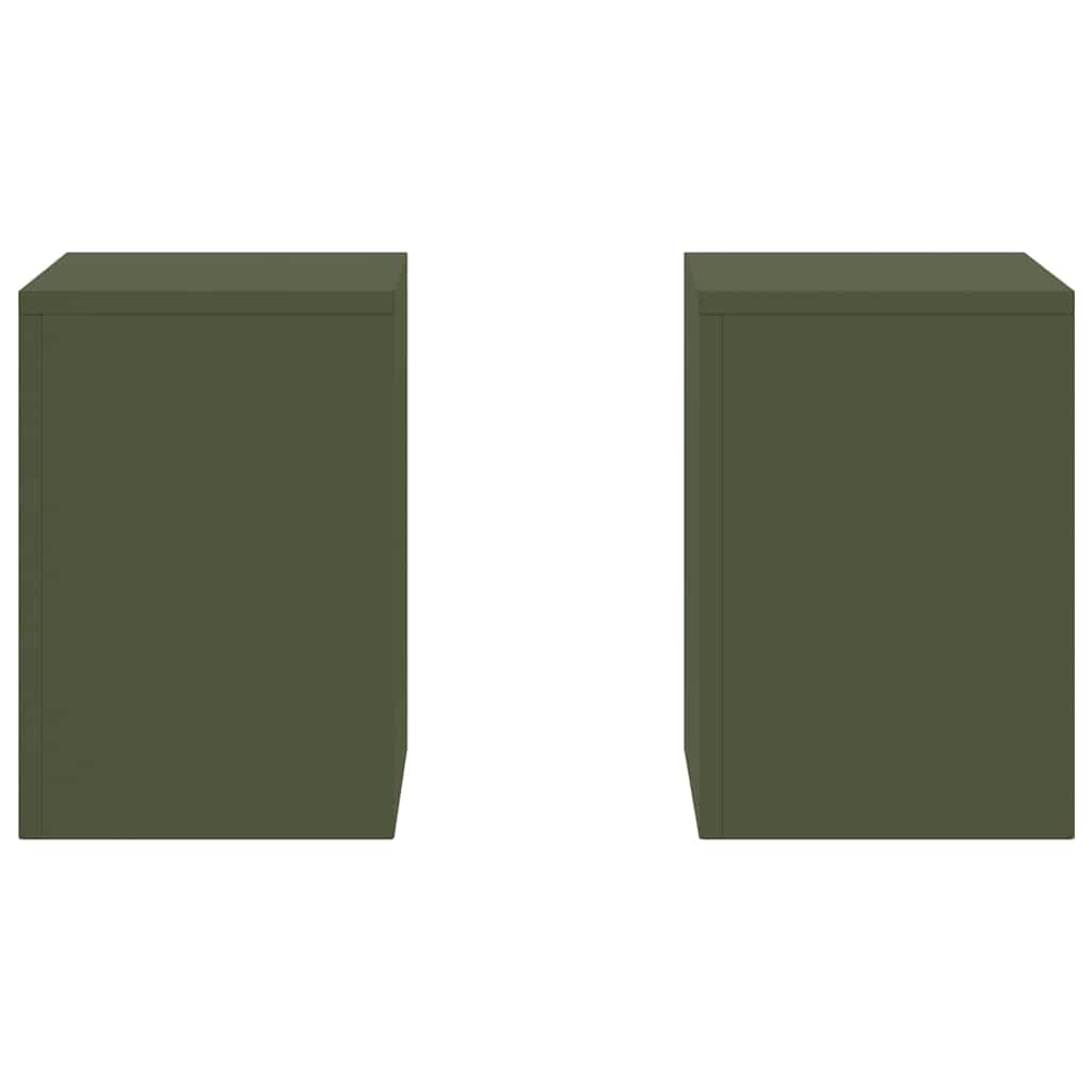Suportes para plantas 2 pcs Verde-oliva 24 x 24 x 35 cm Aço
