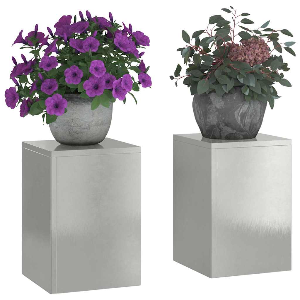 Suportes para plantas 2 pcs Prateado 24 x 24 x 35 cm